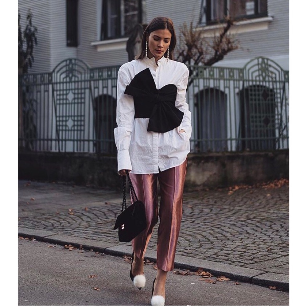 🆕 River Island Red Oversized Bow Crop Top - Picture 9 of 12